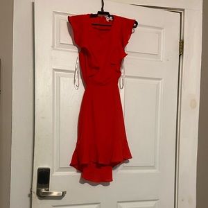 Red knee length cocktail dress